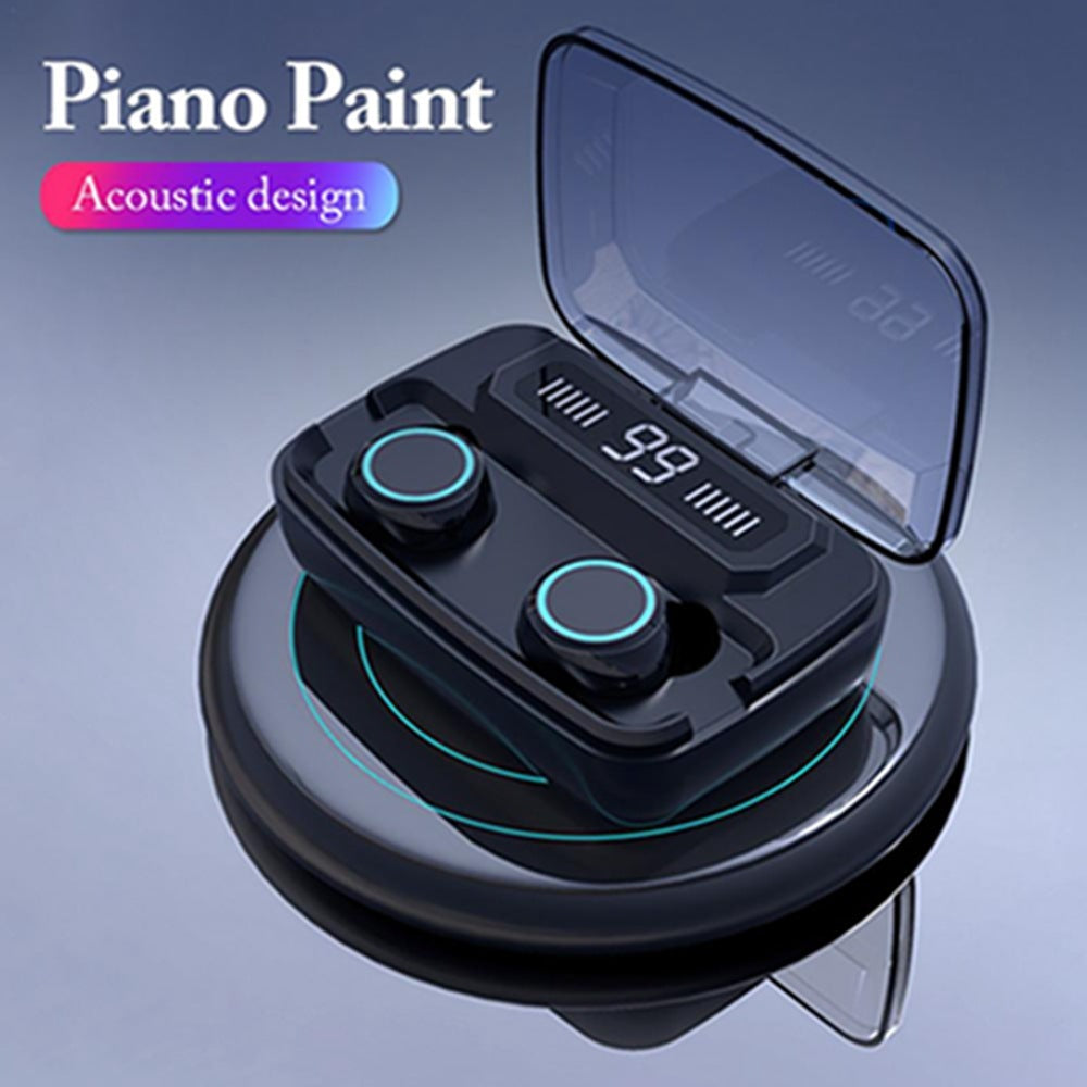 JMT-852554 Bluetooth 5.0 Headset with Digital Power Display and Noise Reduction CVC8.0, IPX7 Waterproof, Touch Control, and Mobile Phone Holder