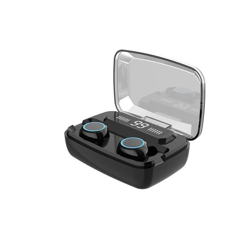 JMT-852554 Bluetooth 5.0 Headset with Digital Power Display and Noise Reduction CVC8.0, IPX7 Waterproof, Touch Control, and Mobile Phone Holder