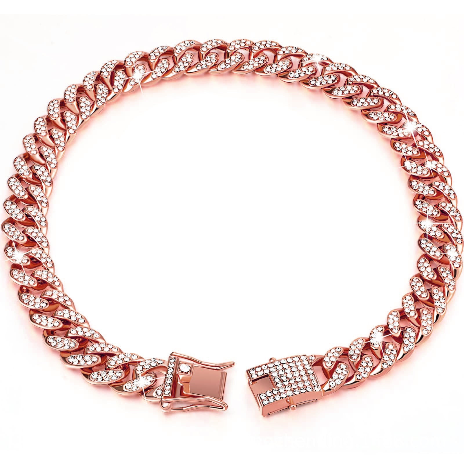 JMT-852874 Diamond Hip Hop Style Dog Collar Necklace in Gold, Silver, & Rose Gold - Multiple Sizes Available