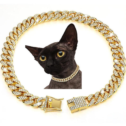 JMT-852874 Diamond Hip Hop Style Dog Collar Necklace in Gold, Silver, & Rose Gold - Multiple Sizes Available
