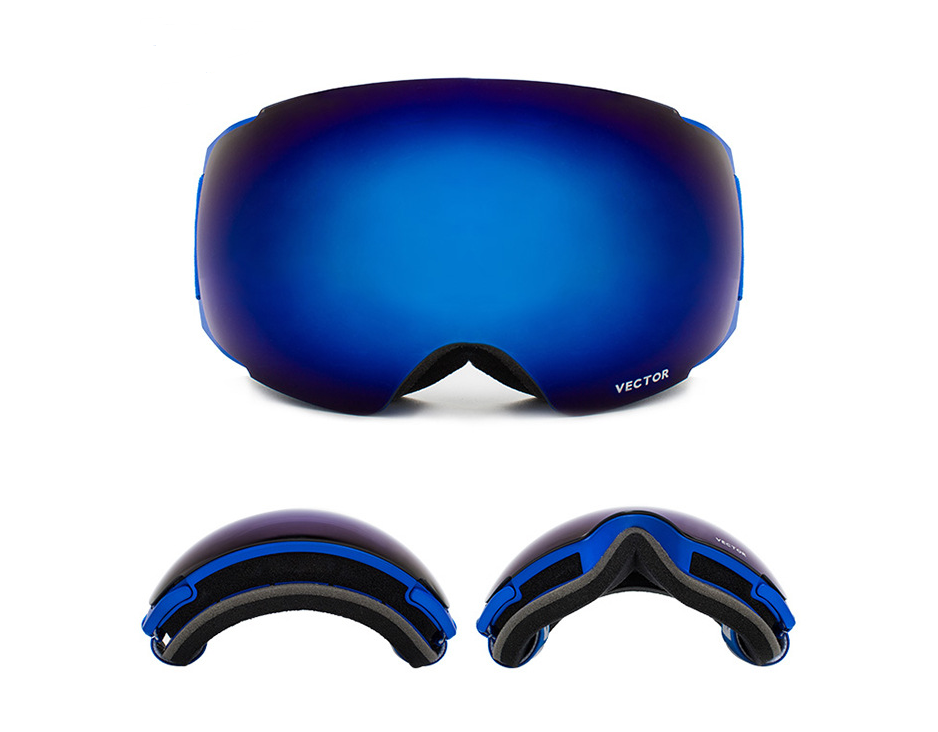JMT-852938 Magnetic Anti-Fog Spherical Ski Goggles for All-Mountain Use