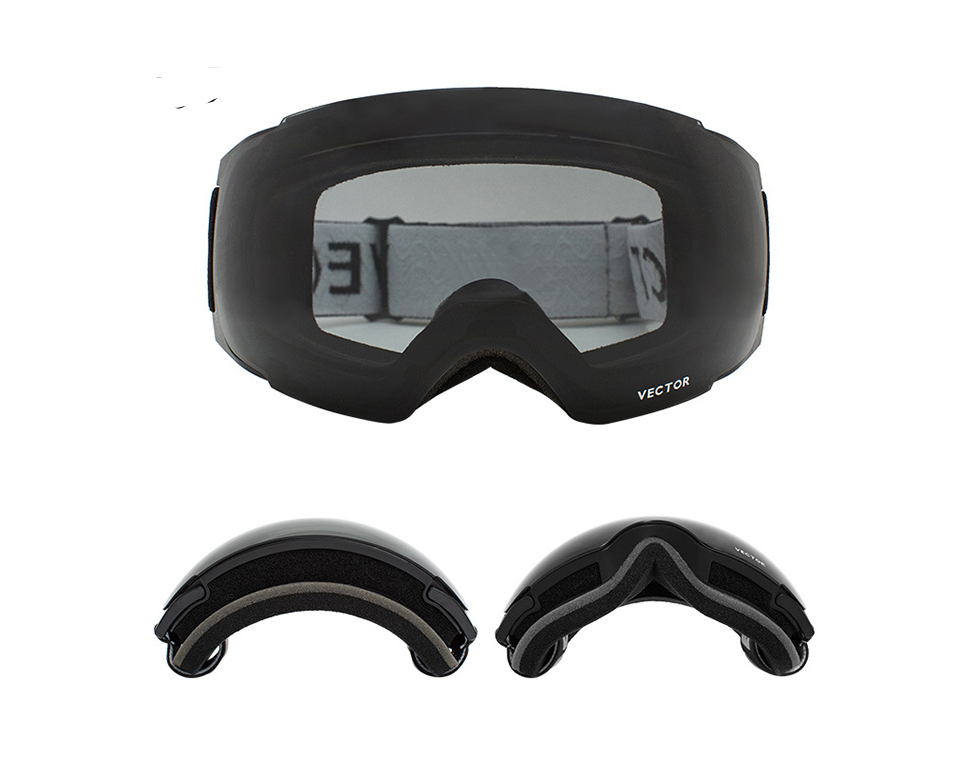JMT-852938 Magnetic Anti-Fog Spherical Ski Goggles for All-Mountain Use