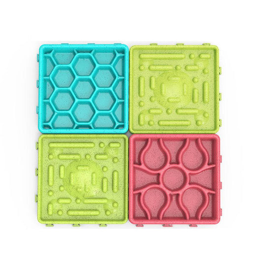 JMT-853386 Tricolor Plastic Pet Feeding Tray with Bowl for Dogs and Cats