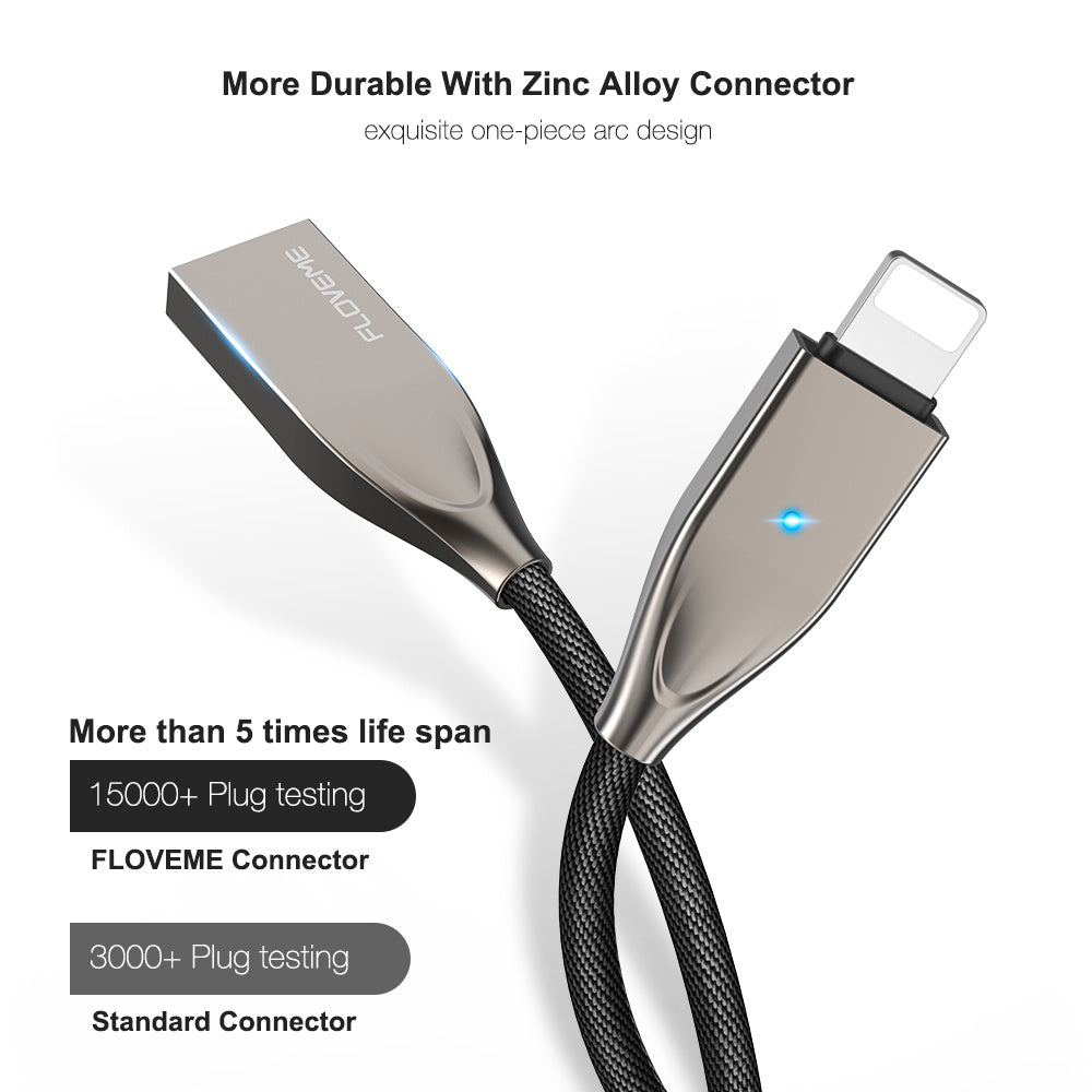 JMT-853386 Zinc Alloy Data Cable with Ballistic Nylon Rope - 1.2M Length, Available in Knight Black and Cool Black