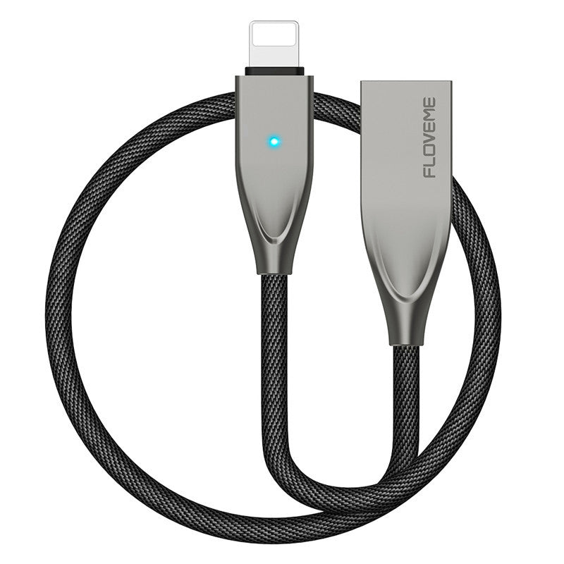JMT-853386 Zinc Alloy Data Cable with Ballistic Nylon Rope - 1.2M Length, Available in Knight Black and Cool Black