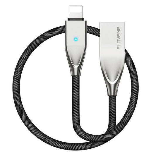 JMT-853386 Zinc Alloy Data Cable with Ballistic Nylon Rope - 1.2M Length, Available in Knight Black and Cool Black