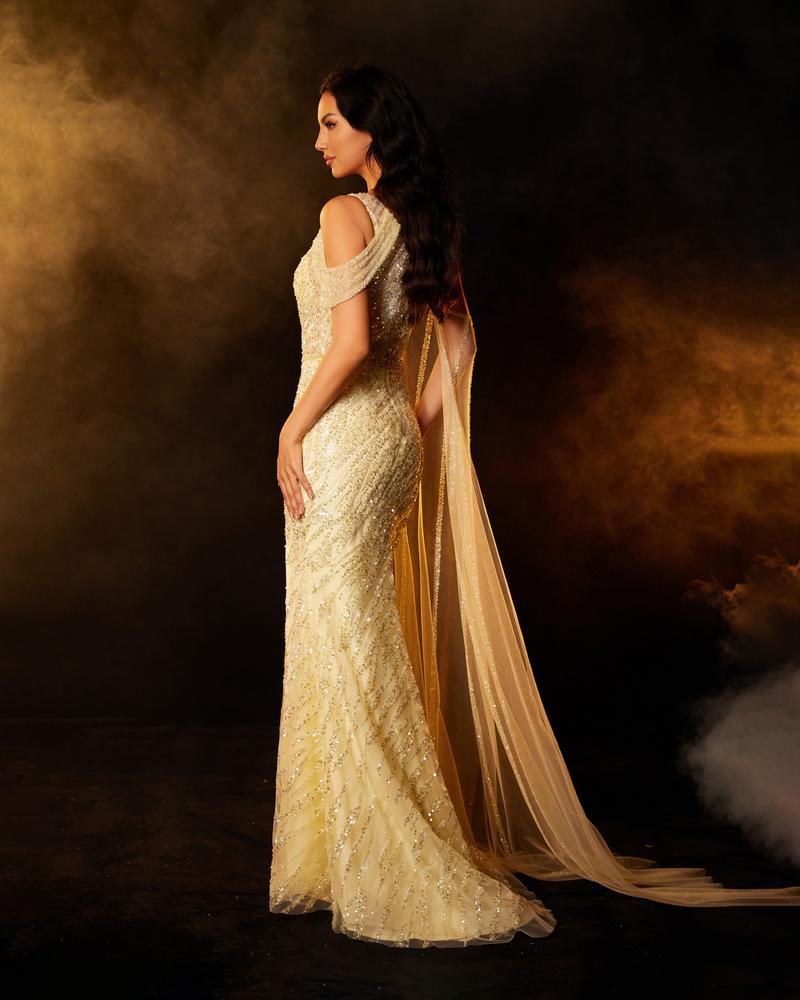 JMT-853450 Elegant Yellow Evening Dress for Women - Style SH0100
