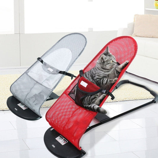 JMT-853514 Adjustable Folding Pet Bed Rocking Chair with Plush Fabric and Eco-Friendly Materials