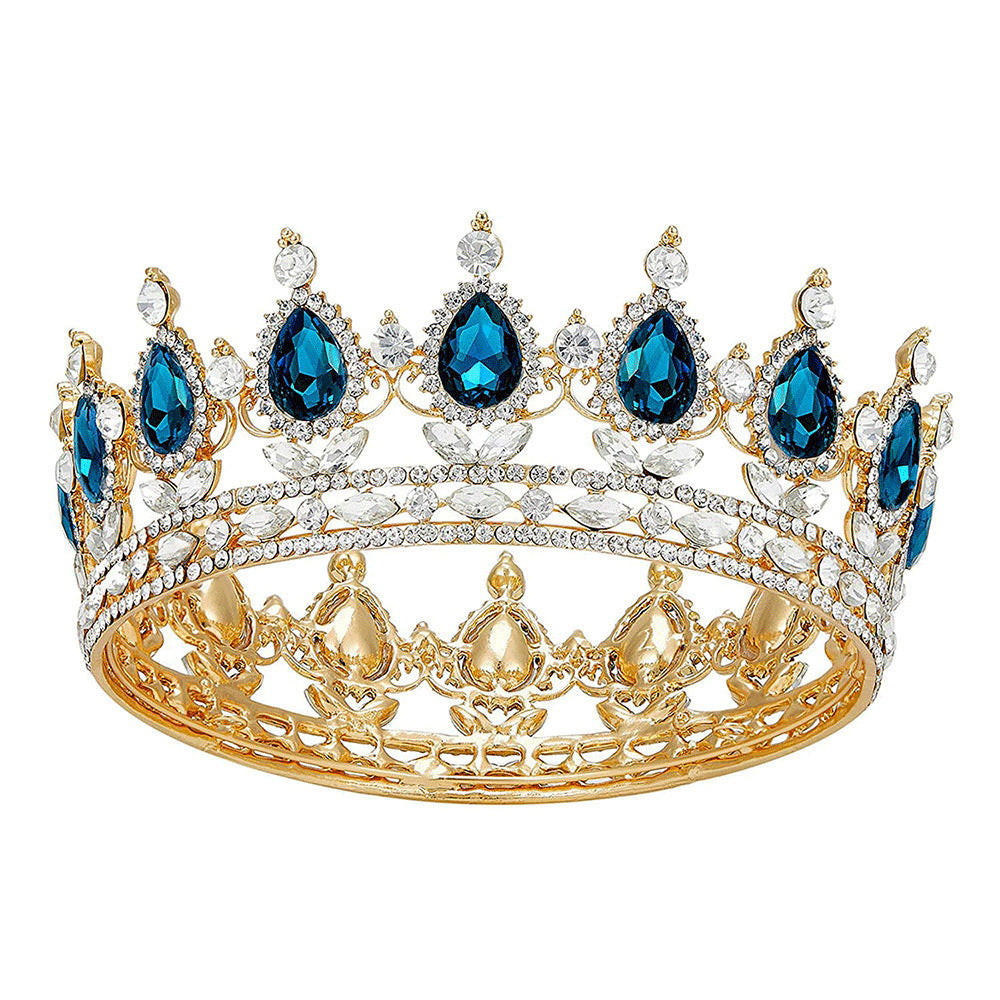 JMT-853898 Baroque Diamond Crown Headdress with Multi-Color Crystal Accents