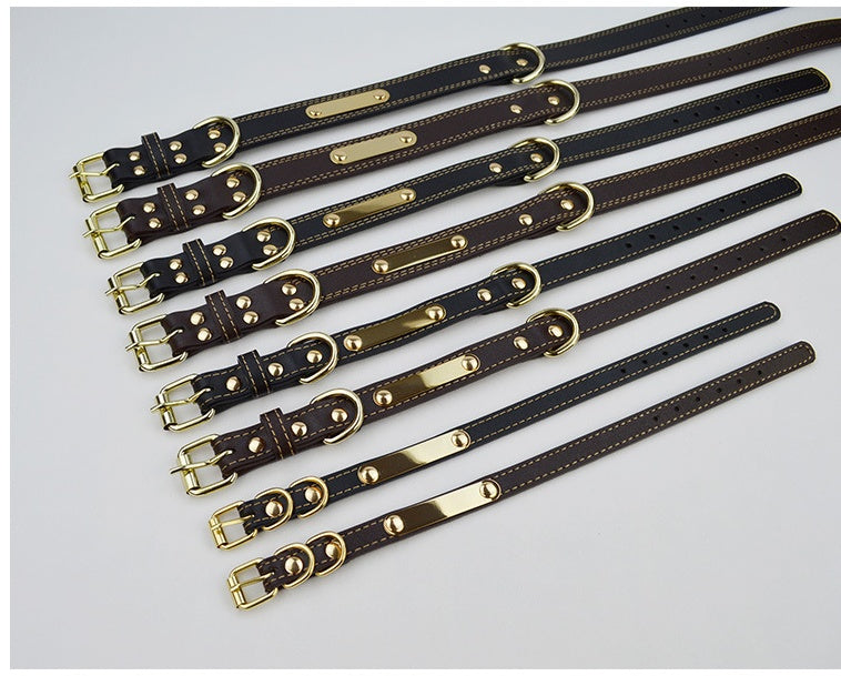 JMT-854026 Adjustable Microfiber Leather Dog Collar for Medium to Large Dogs - Soft and Durable Design in Black and Brown