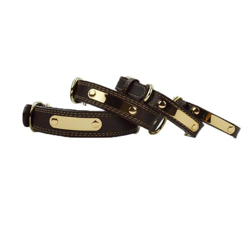 JMT-854026 Adjustable Microfiber Leather Dog Collar for Medium to Large Dogs - Soft and Durable Design in Black and Brown