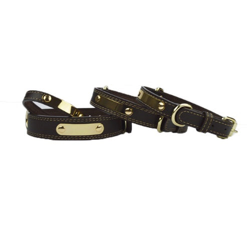 JMT-854026 Adjustable Microfiber Leather Dog Collar for Medium to Large Dogs - Soft and Durable Design in Black and Brown