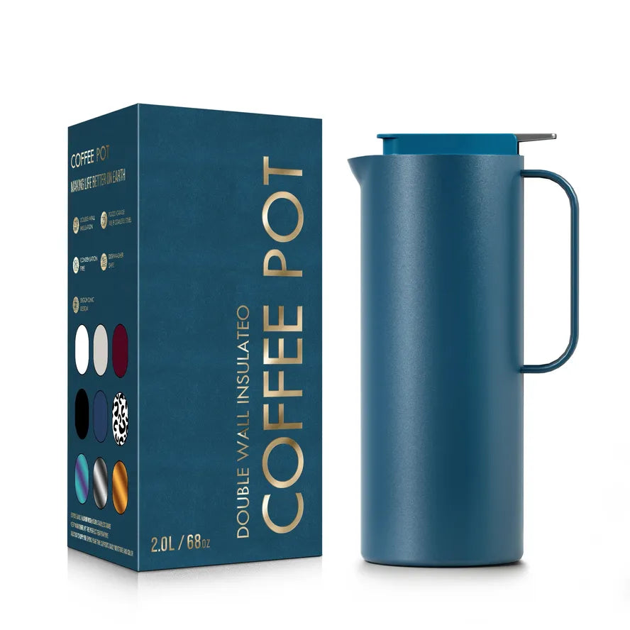JMT-854474 Large Capacity 47oz Double Wall Insulated Stainless Steel Vacuum Coffee and Tea Pot