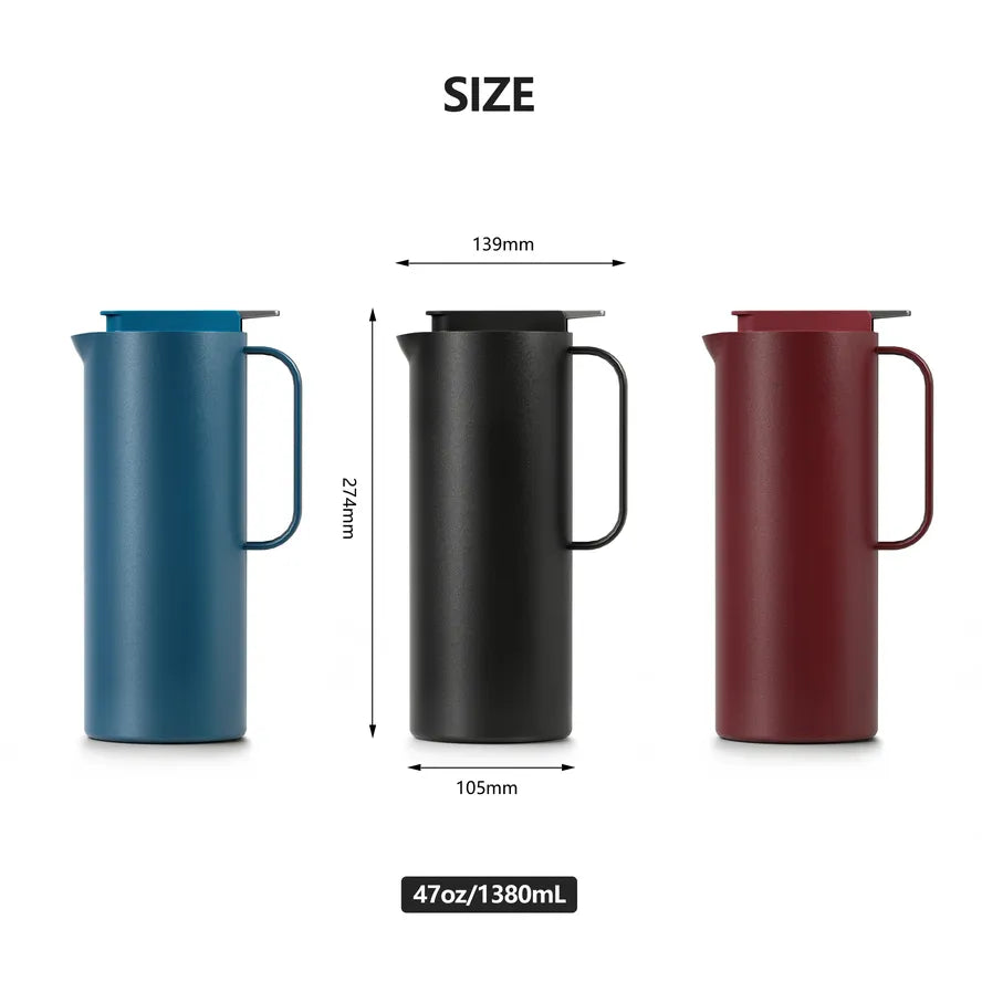 JMT-854474 Large Capacity 47oz Double Wall Insulated Stainless Steel Vacuum Coffee and Tea Pot