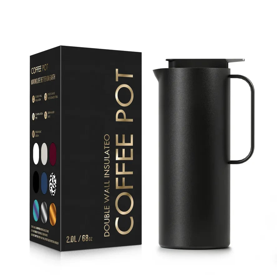 JMT-854474 Large Capacity 47oz Double Wall Insulated Stainless Steel Vacuum Coffee and Tea Pot