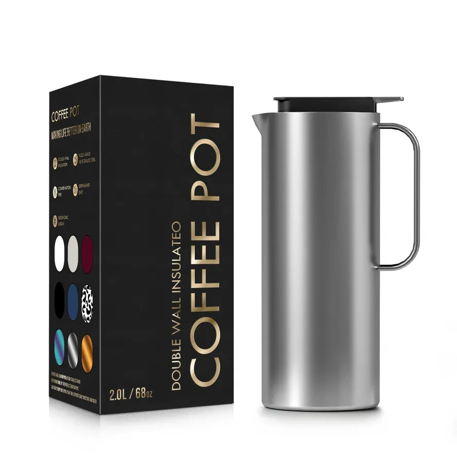 JMT-854474 Large Capacity 47oz Double Wall Insulated Stainless Steel Vacuum Coffee and Tea Pot