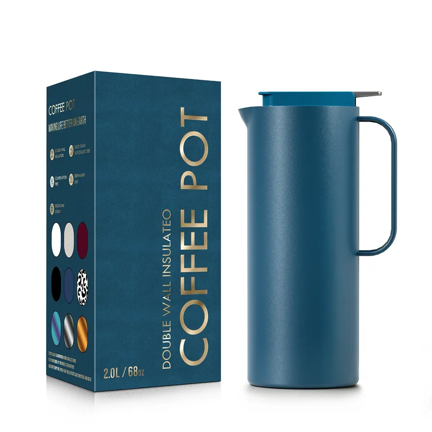 JMT-854474 Large Capacity 47oz Double Wall Insulated Stainless Steel Vacuum Coffee and Tea Pot