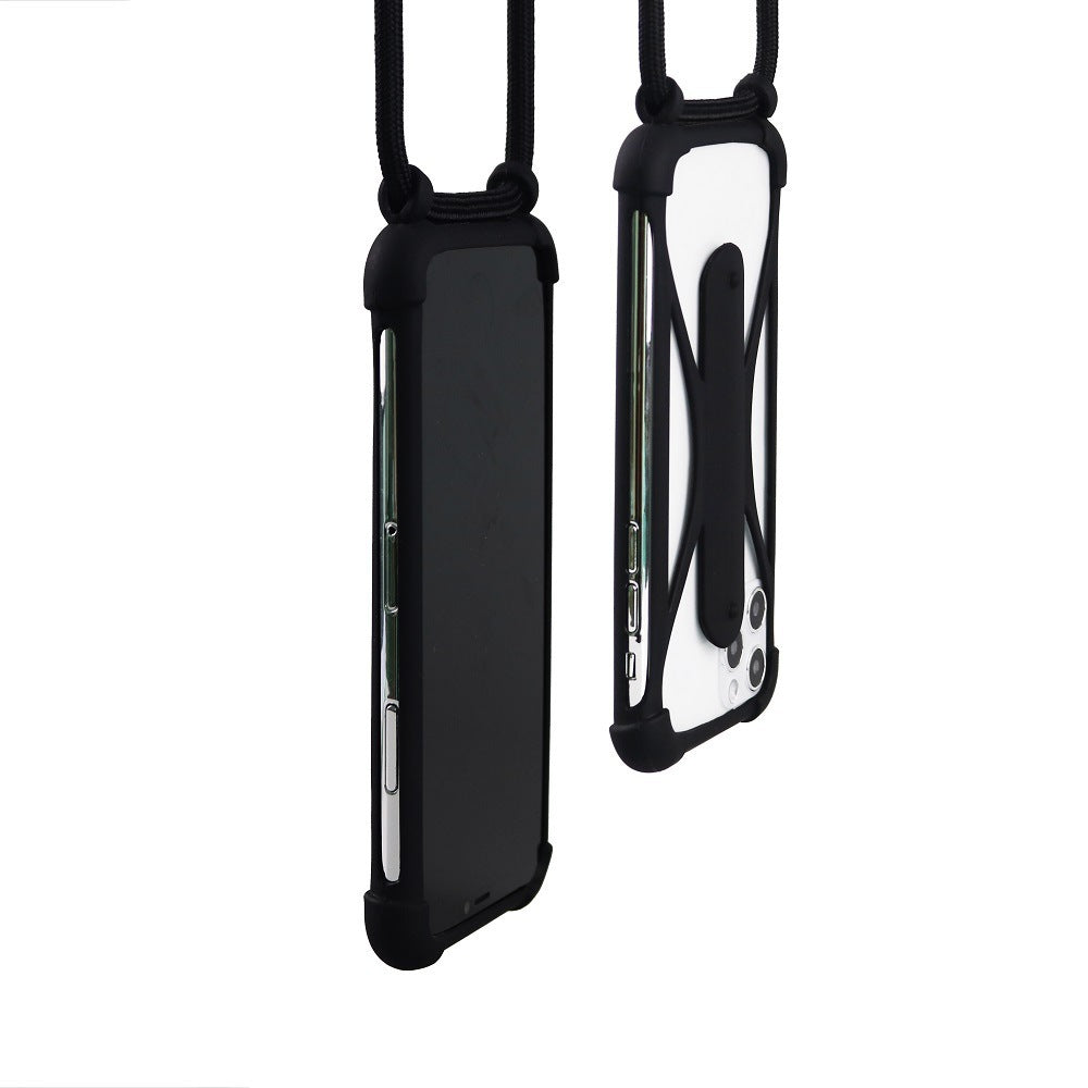 JMT-854538 Universal Silicone Lanyard Mobile Phone Case with Four-Corner Anti-Fall Protection