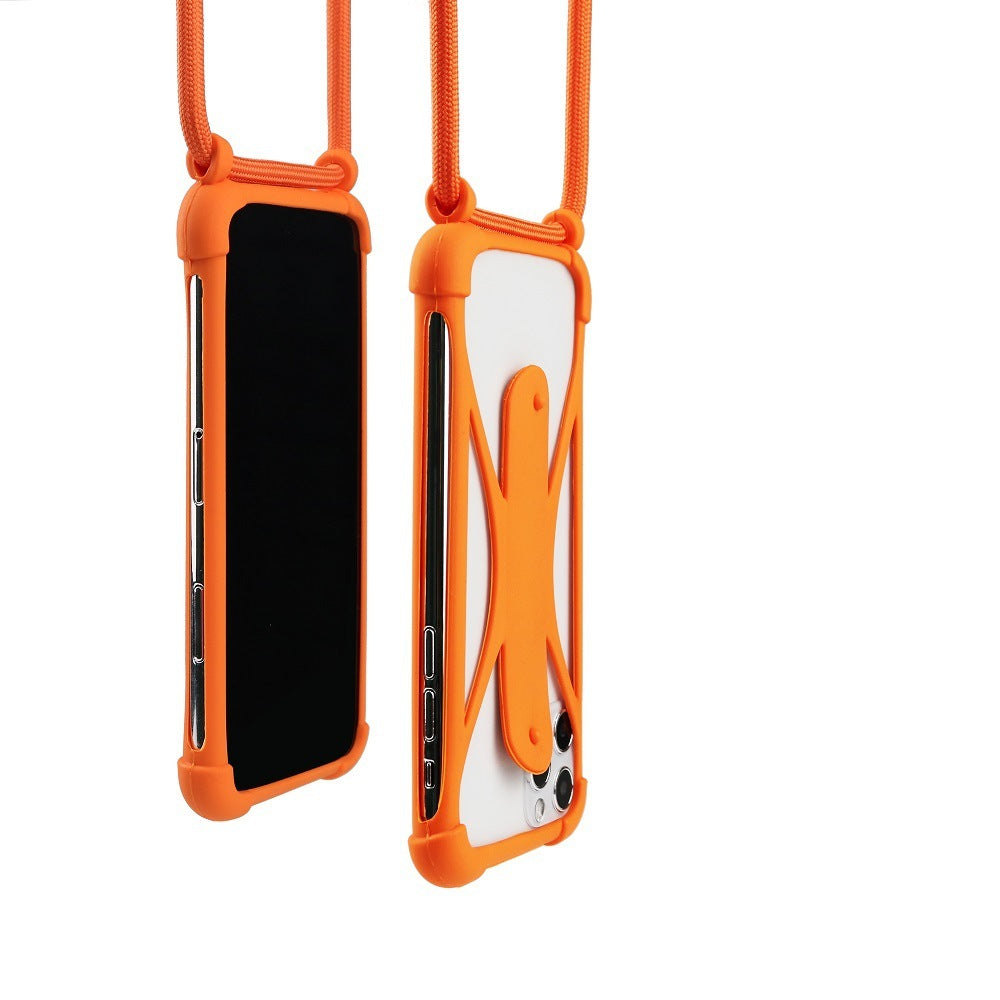JMT-854538 Universal Silicone Lanyard Mobile Phone Case with Four-Corner Anti-Fall Protection