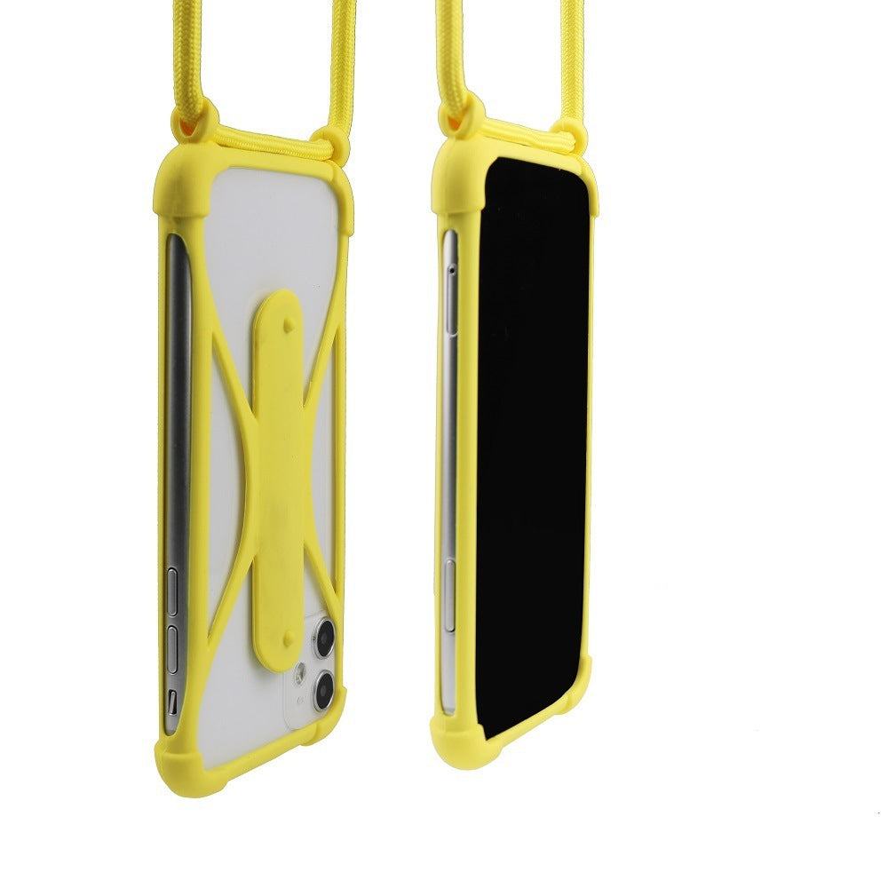 JMT-854538 Universal Silicone Lanyard Mobile Phone Case with Four-Corner Anti-Fall Protection