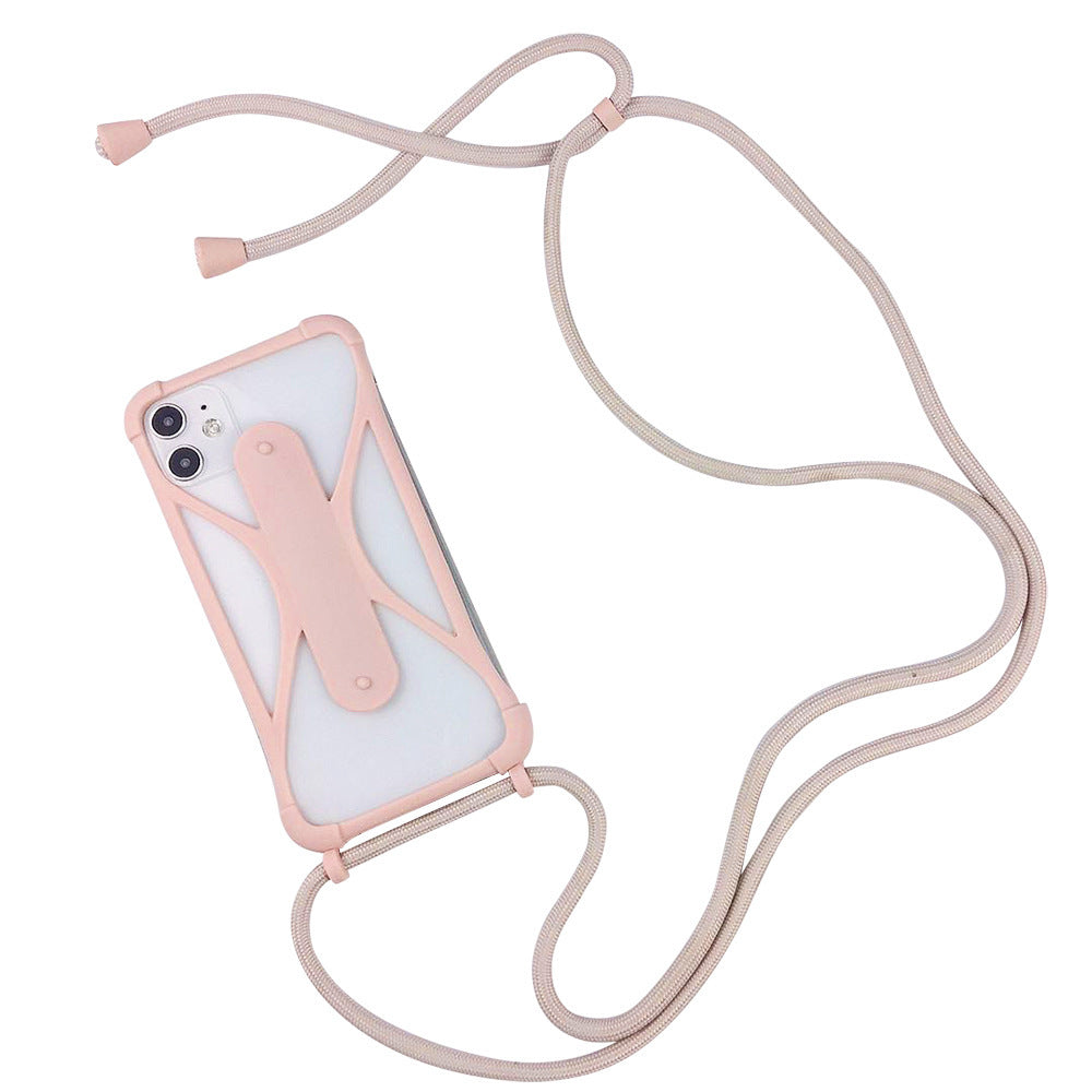 JMT-854538 Universal Silicone Lanyard Mobile Phone Case with Four-Corner Anti-Fall Protection