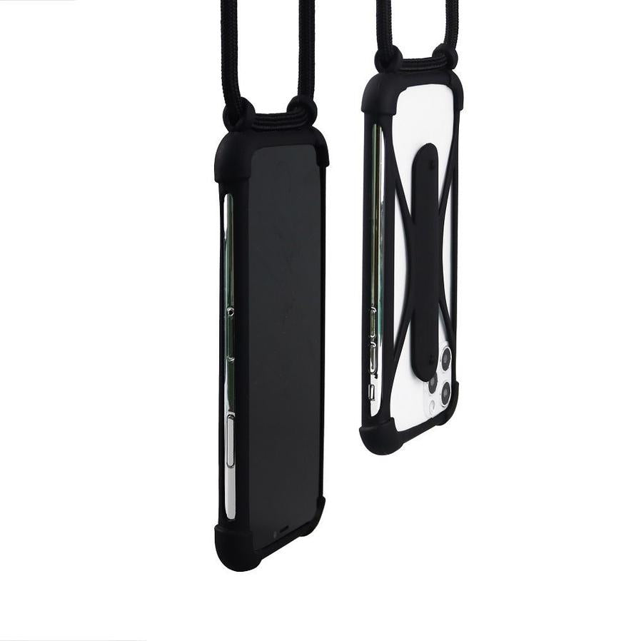 JMT-854538 Universal Silicone Lanyard Mobile Phone Case with Four-Corner Anti-Fall Protection