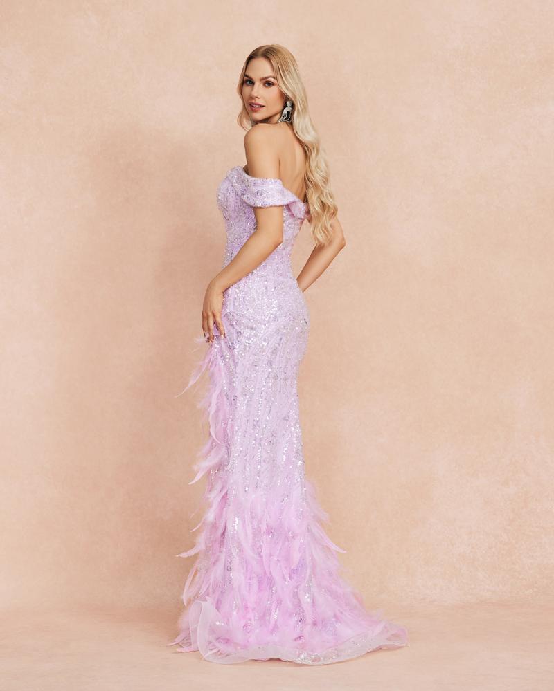 JMT-854602 Elegant Purple Evening Gown for Women, Style SH0086