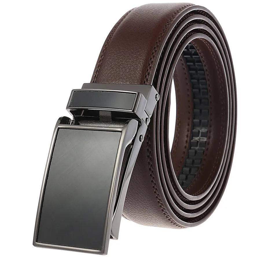 JMT-855114 30mm Men's Automatic Leather Belt with Alloy Buckle