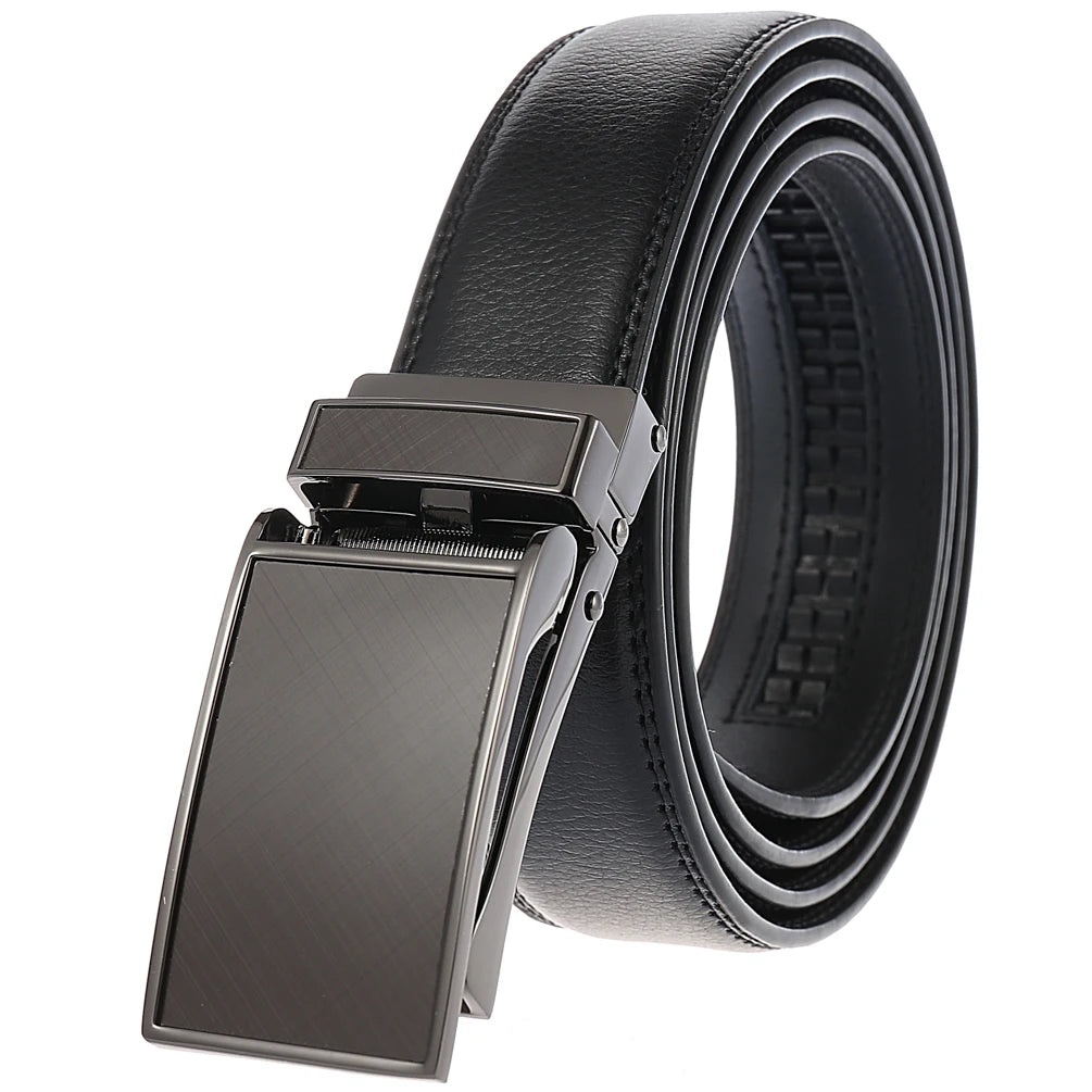 JMT-855114 30mm Men's Automatic Leather Belt with Alloy Buckle