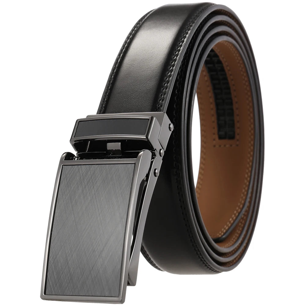 JMT-855114 30mm Men's Automatic Leather Belt with Alloy Buckle