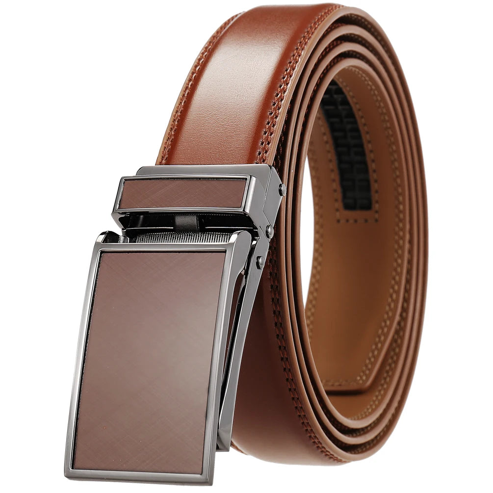 JMT-855114 30mm Men's Automatic Leather Belt with Alloy Buckle