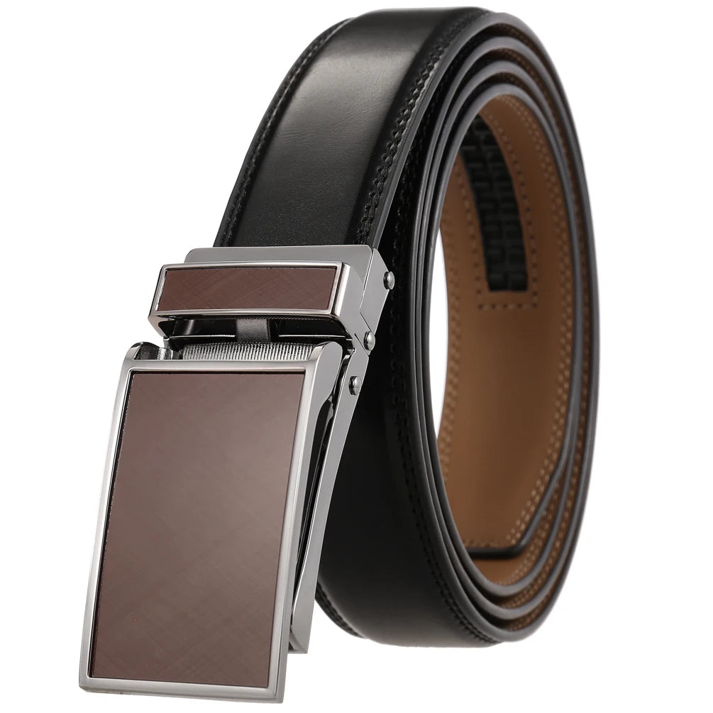 JMT-855114 30mm Men's Automatic Leather Belt with Alloy Buckle