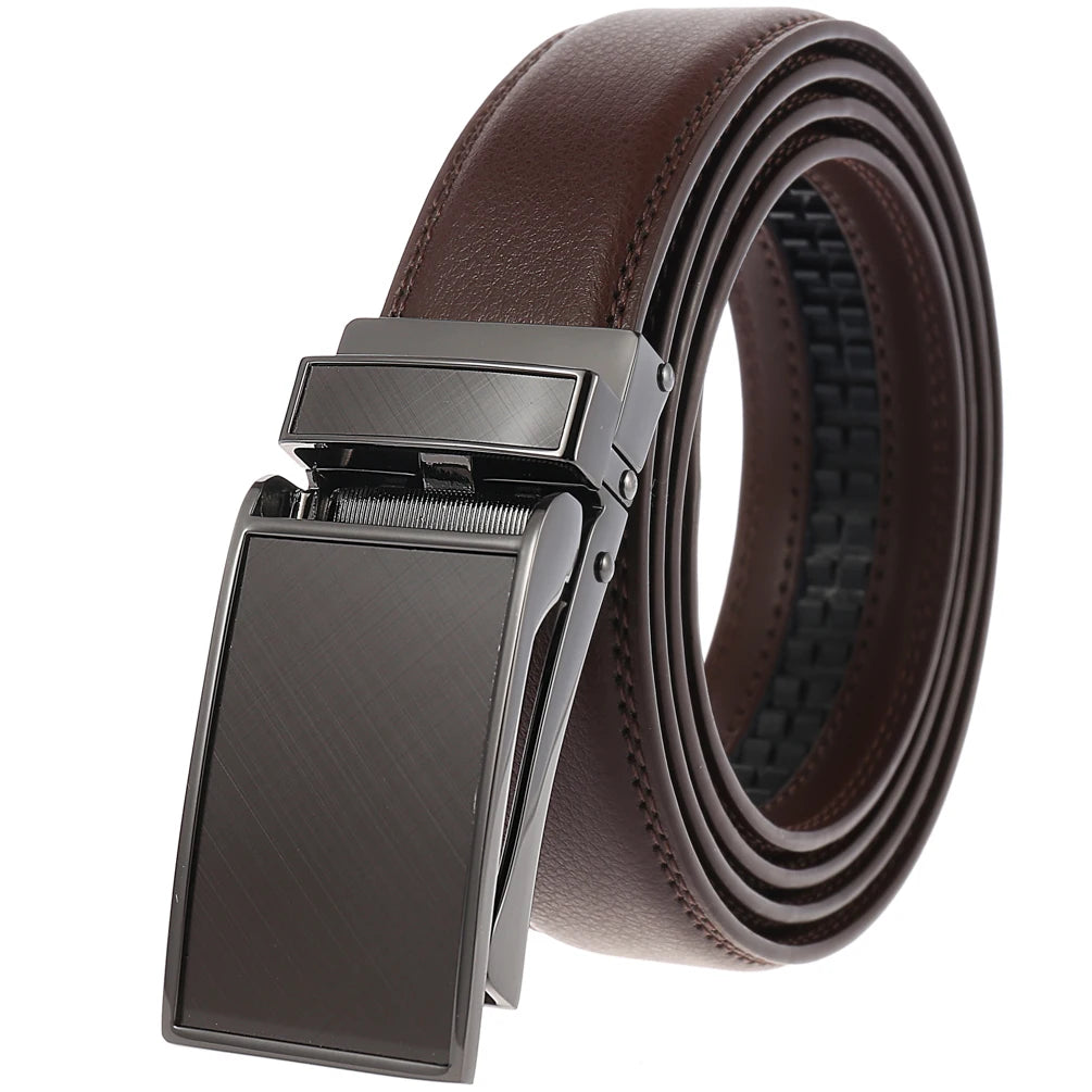 JMT-855114 30mm Men's Automatic Leather Belt with Alloy Buckle