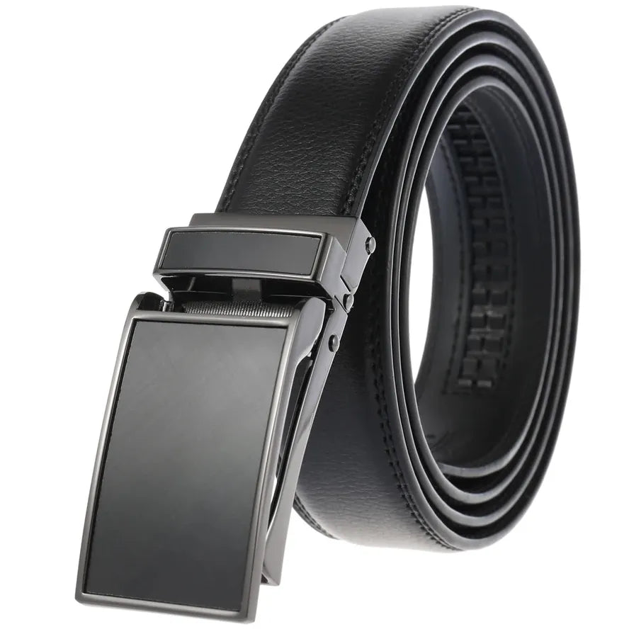 JMT-855114 30mm Men's Automatic Leather Belt with Alloy Buckle