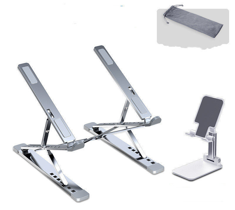 JMT-855370 Folding Aluminum Alloy Computer Stand Bracket with Silicone Grip – Supports Up to 80 kg
