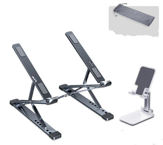JMT-855370 Folding Aluminum Alloy Computer Stand Bracket with Silicone Grip – Supports Up to 80 kg