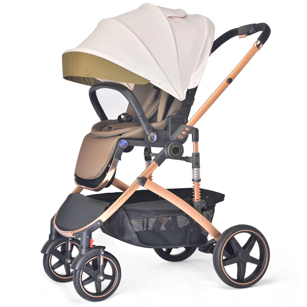 JMT-855370 Luxury 3-in-1 Foldable Travel Baby Stroller with Car Seat and Bassinet Functionality