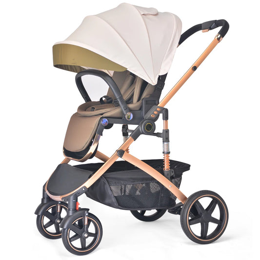 JMT-855370 Luxury 3-in-1 Foldable Travel Baby Stroller with Car Seat and Bassinet Functionality