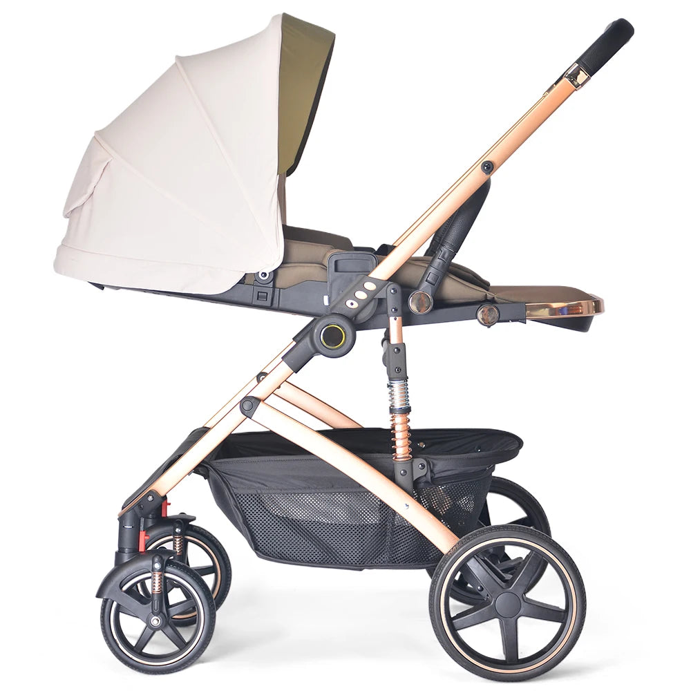 JMT-855370 Luxury 3-in-1 Foldable Travel Baby Stroller with Car Seat and Bassinet Functionality