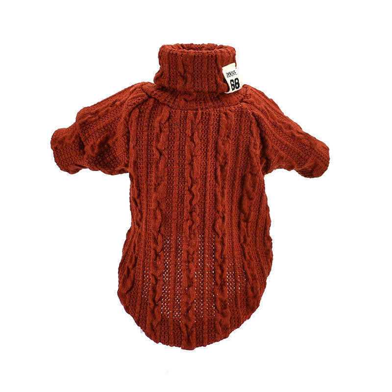 JMT-855434 Cozy Knitwear Coat for Small and Medium Pets in Orange, Black, and Grey