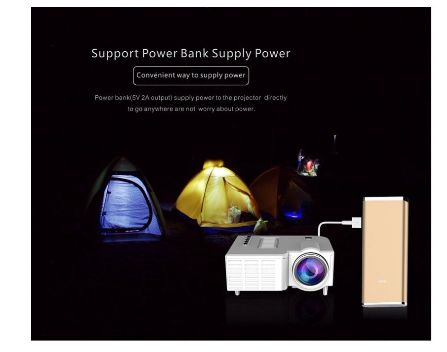 JMT-855690 Mini LED Projector UC28B - 50 Lumens, 320x180 Resolution, Compact and Portable with USB and TF Card Support