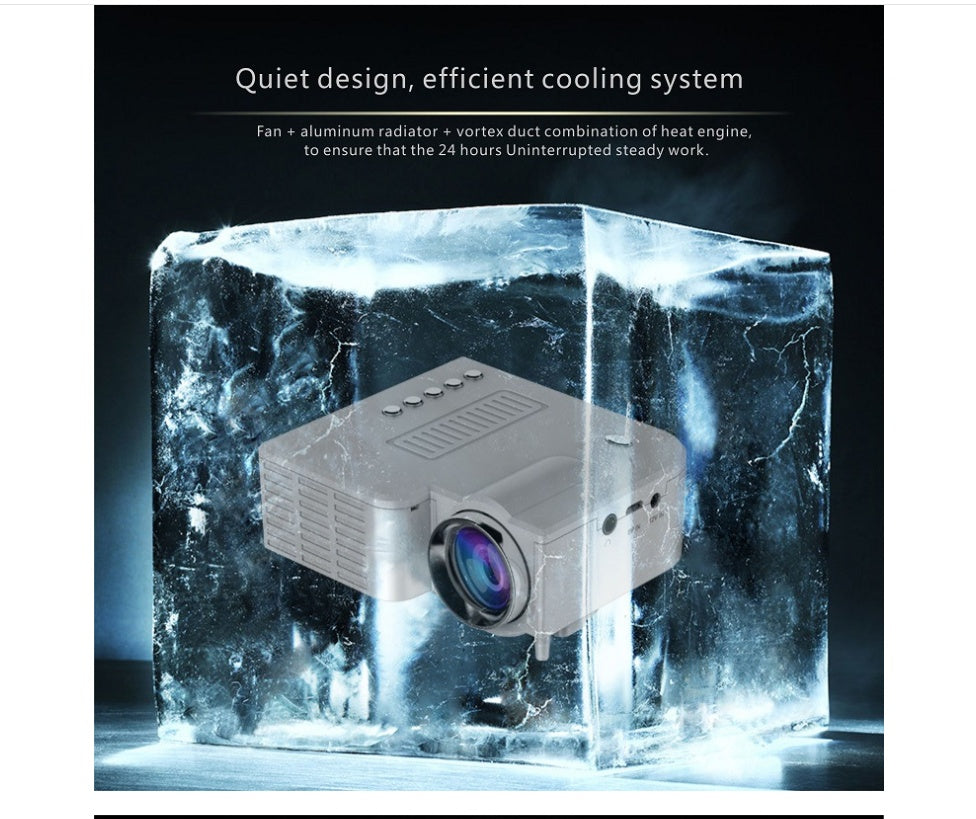 JMT-855690 Mini LED Projector UC28B - 50 Lumens, 320x180 Resolution, Compact and Portable with USB and TF Card Support