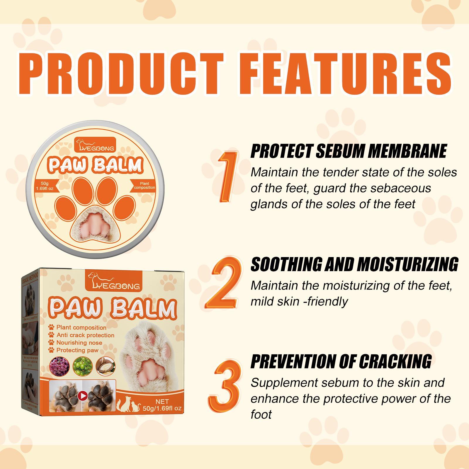 JMT-856138 Pet Moisturizing Paw Cream for Cats and Dogs - Softens and Protects Dry, Cracked Paw Pads