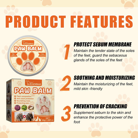 JMT-856138 Pet Moisturizing Paw Cream for Cats and Dogs - Softens and Protects Dry, Cracked Paw Pads