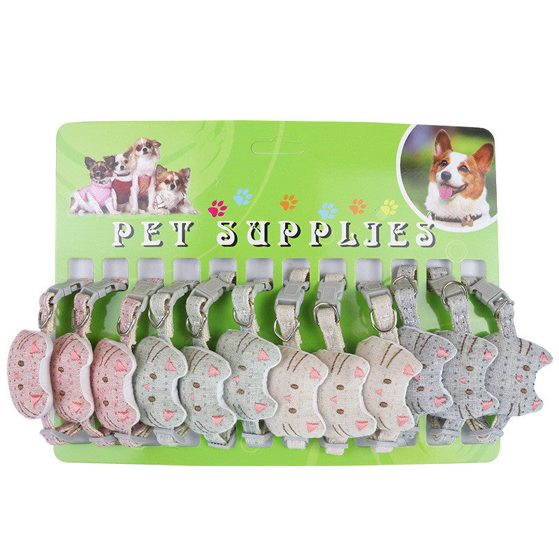 JMT-856330 Multicolor Random Cat Bow Tie Collars - 12 Pack, Polyester Casual Design