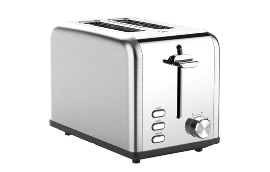 JMT-856458 Compact Stainless Steel 2 Slice Bread Toaster with Extra Wide Slots and Grill功能