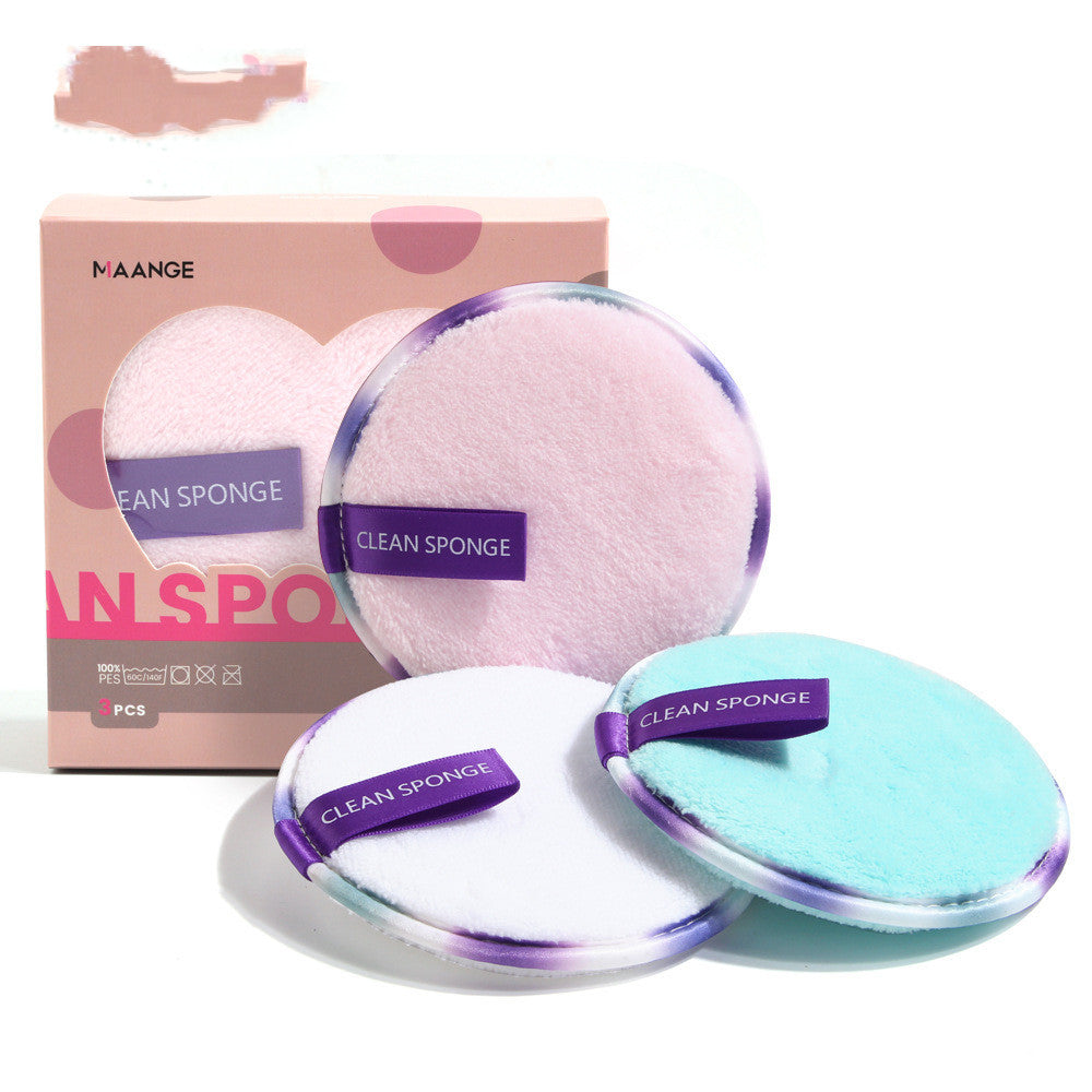 JMT-856650 Lazy Makeup Remover Wipes - Soft Reusable Fiber/Sponge Pads, Set of 3