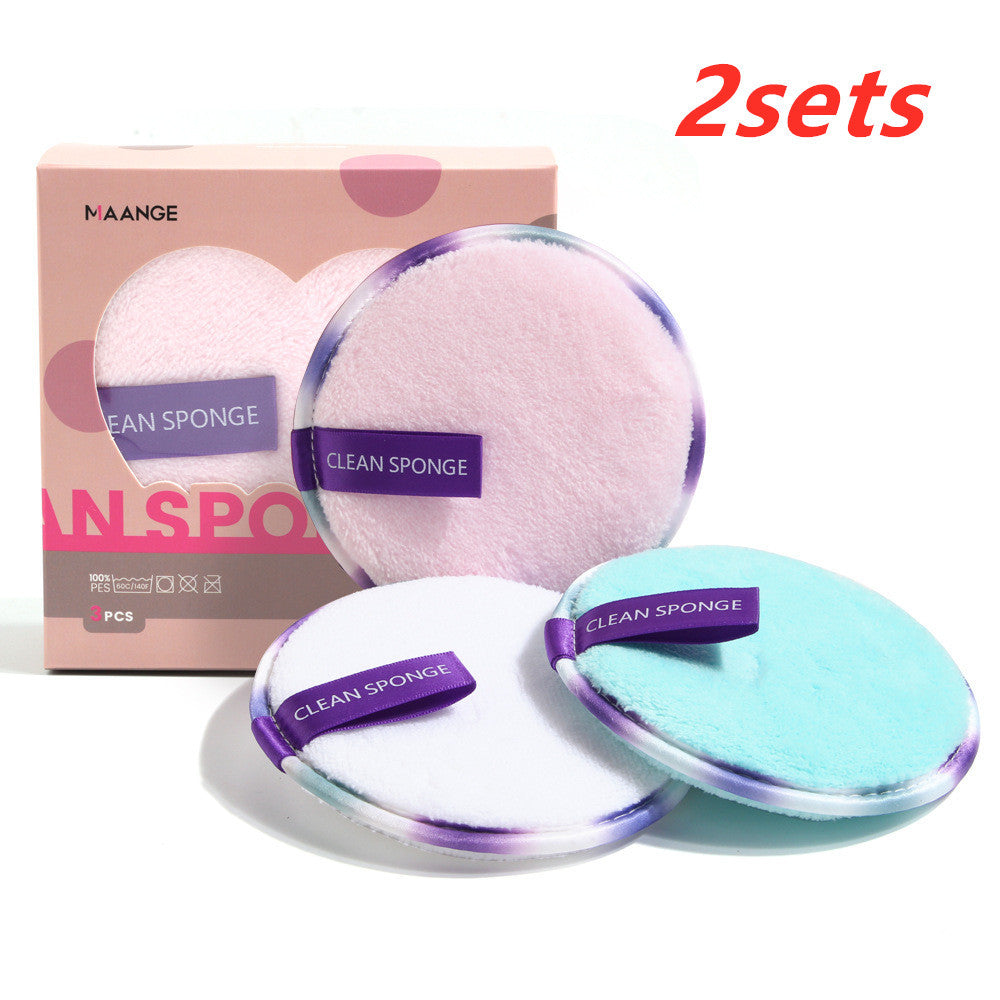 JMT-856650 Lazy Makeup Remover Wipes - Soft Reusable Fiber/Sponge Pads, Set of 3