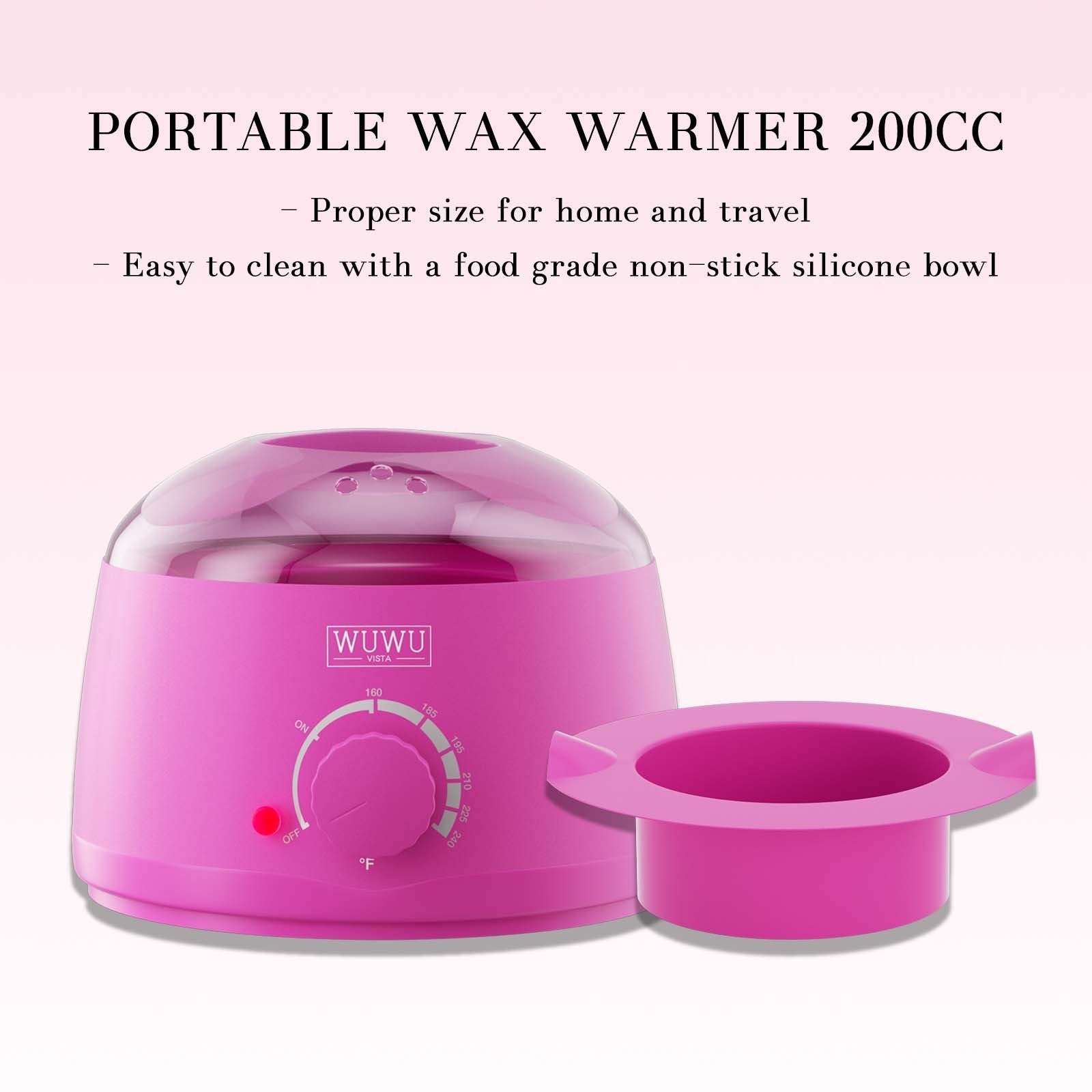 JMT-856906 200CC Wax Warmer with 7oz Silicone Bowl - Portable Hair Removal Heater for Effortless At-Home Waxing
