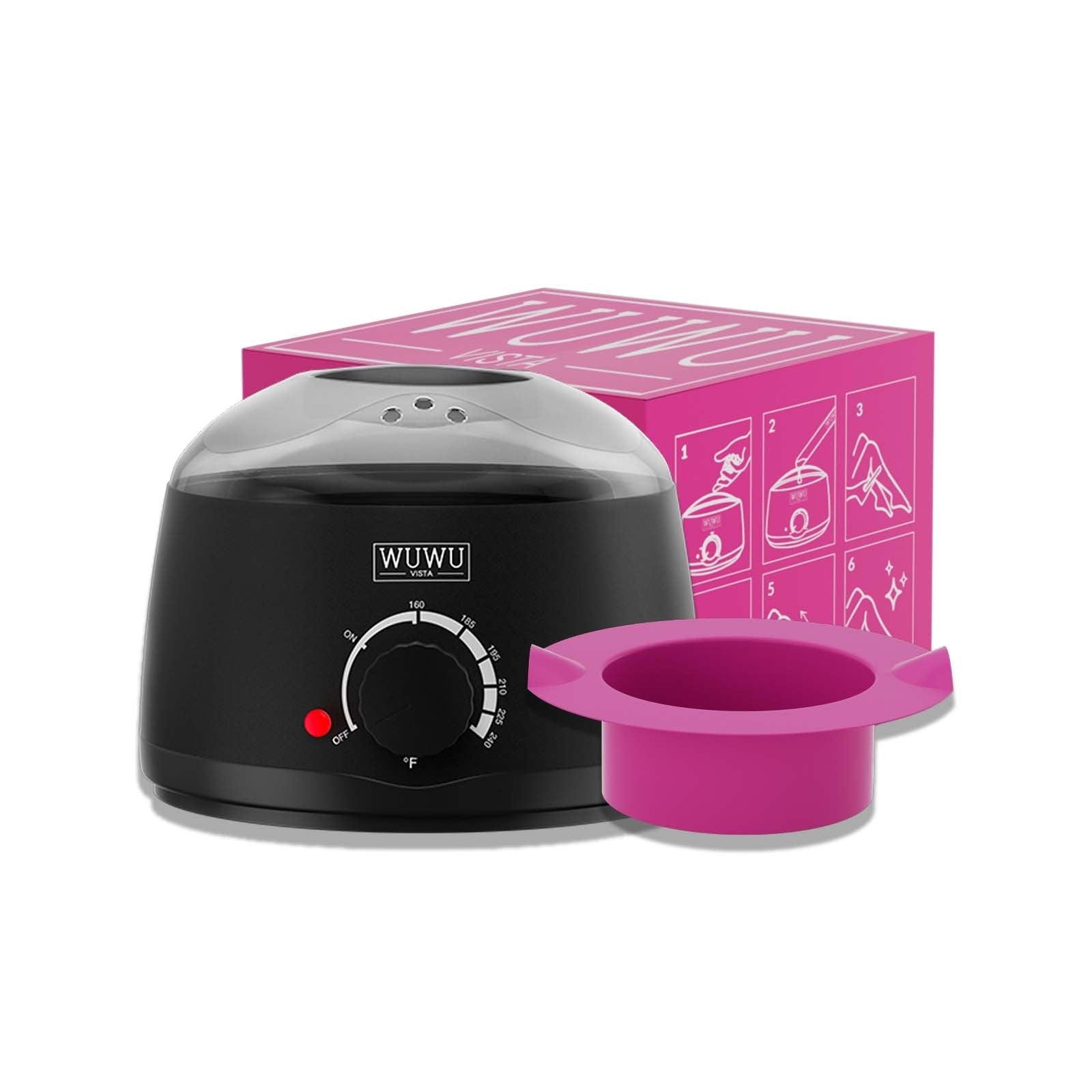 JMT-856906 200CC Wax Warmer with 7oz Silicone Bowl - Portable Hair Removal Heater for Effortless At-Home Waxing